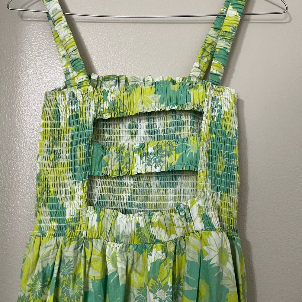 Coco and Jaimeson | Floral Smocked Midi Dress. Printed Poplin Pattern - Picture 6 of 9